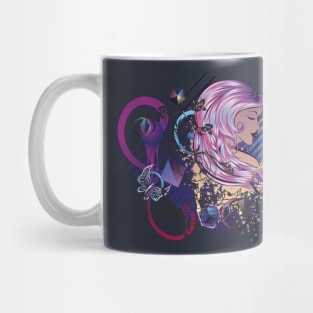 Music Girl with purple hair Mug